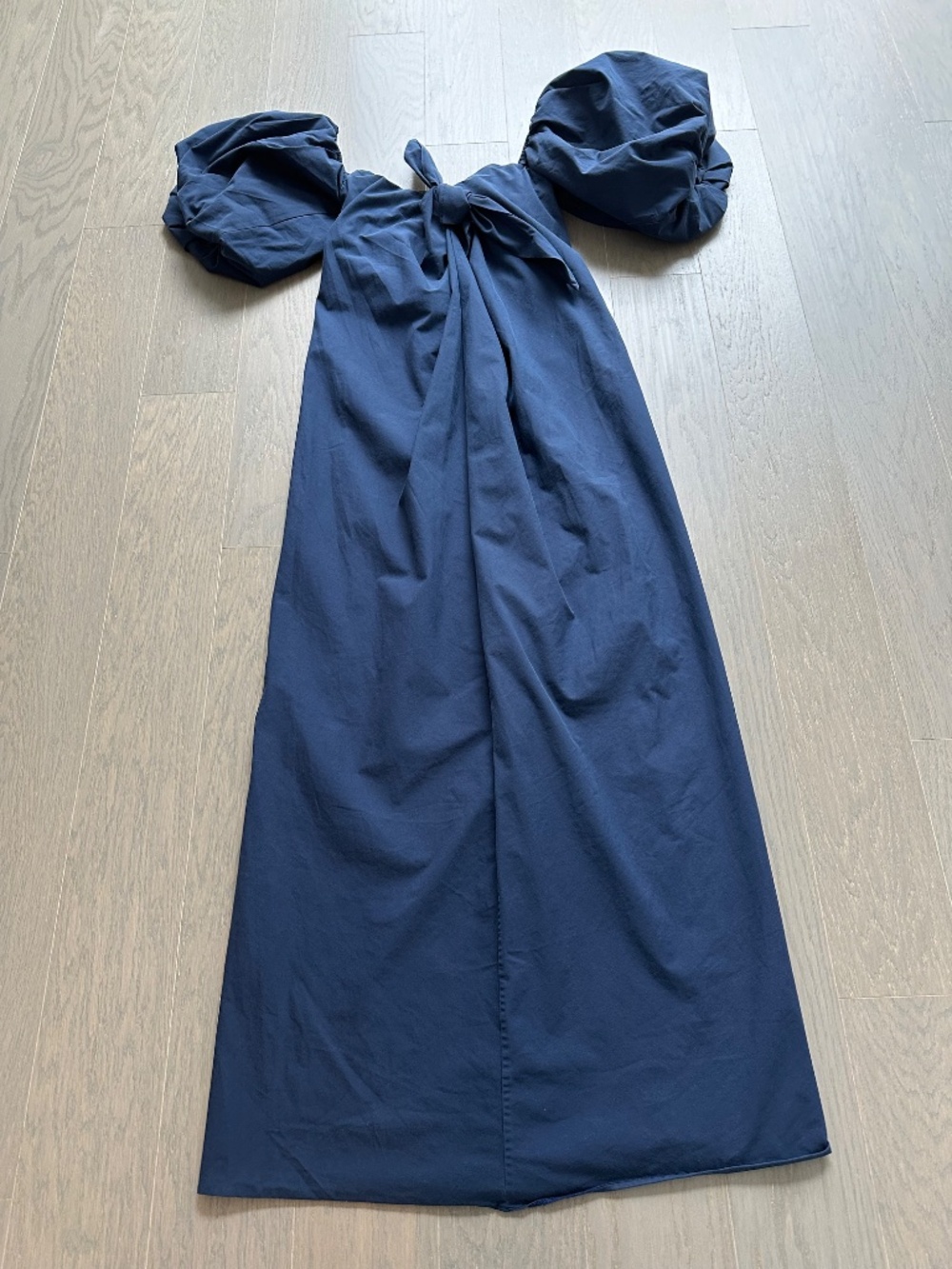 Caroline Constas Reyna Navy Blue Puff Sleeve Maxi Dress - SMALL - Picture 2 of 9